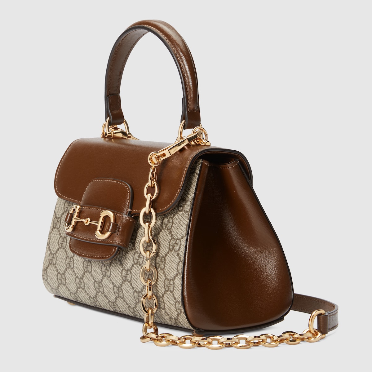 MINI TOP HANDLE BAG, BROWN LEATHER – LIGHT BROWN