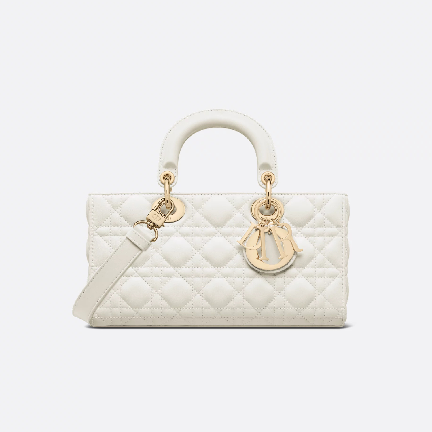 MEDIUM RECTANGULAR TOP HANDLE BAG, LAMBSKIN – LATTE
