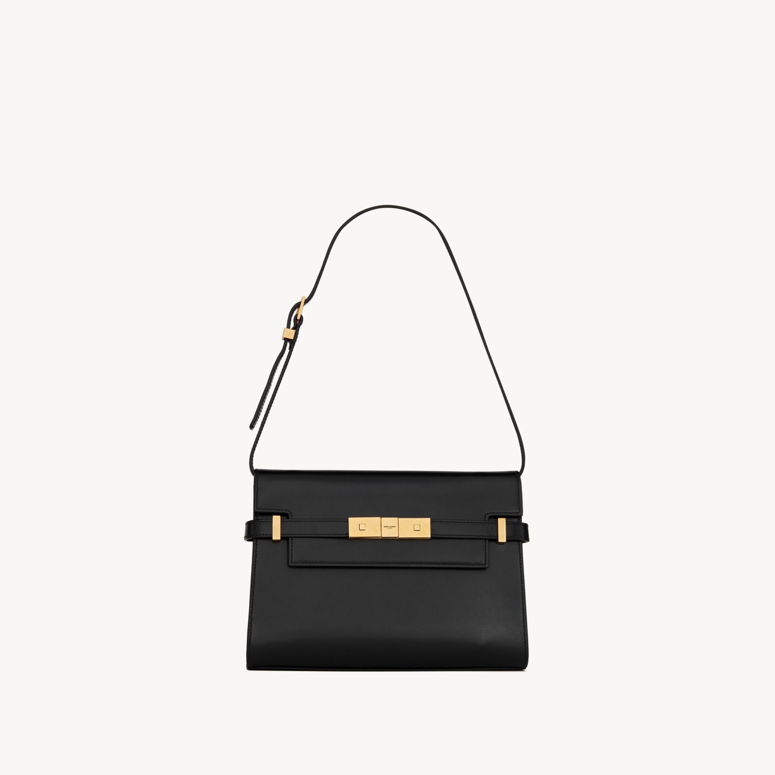 SMALL LEATHER FLAP BAG, CALFSKIN – BLACK