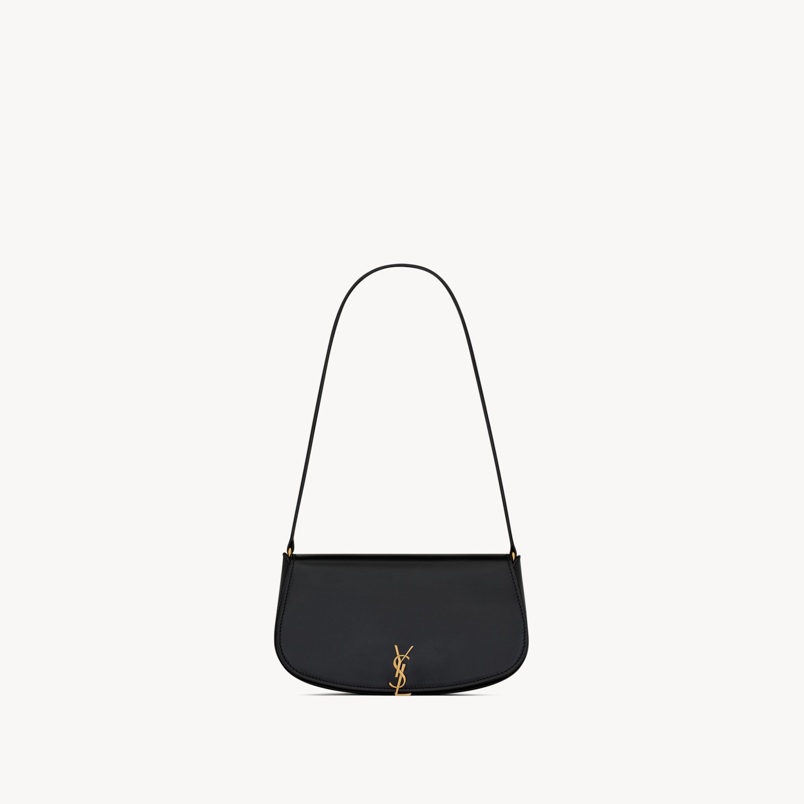 MINI STRUCTURED SHOULDER BAG, CALFSKIN – BLACK