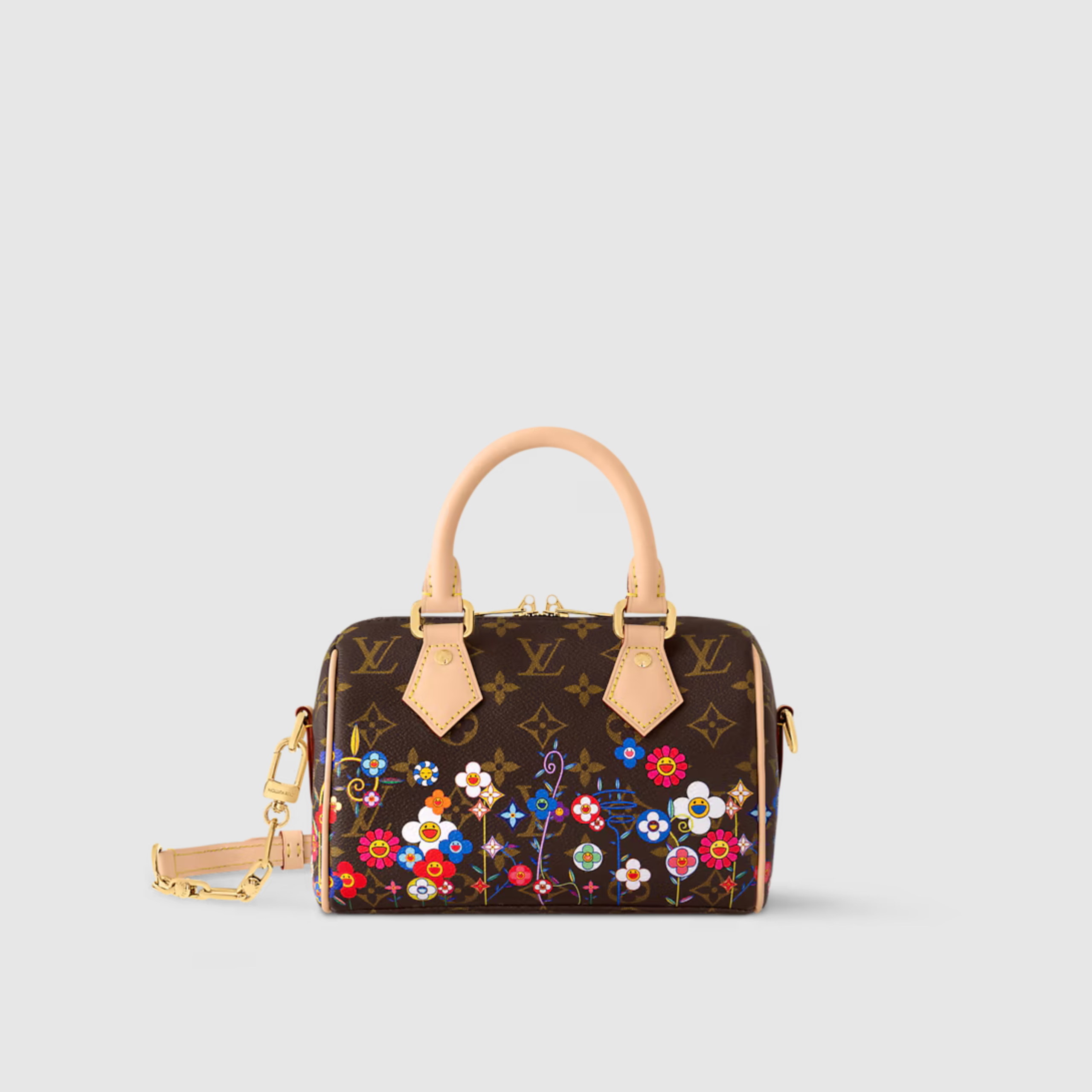 SMALL TOP HANDLE BAG, COATED CANVAS – MULTICOLORED