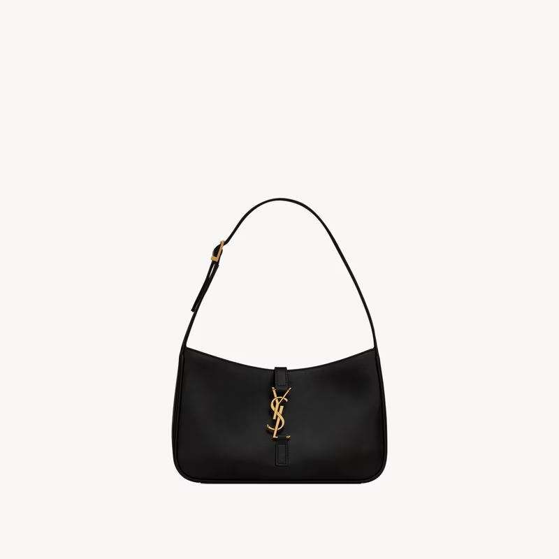 SHOULDER BAG, SMOOTH LEATHER – BLACK